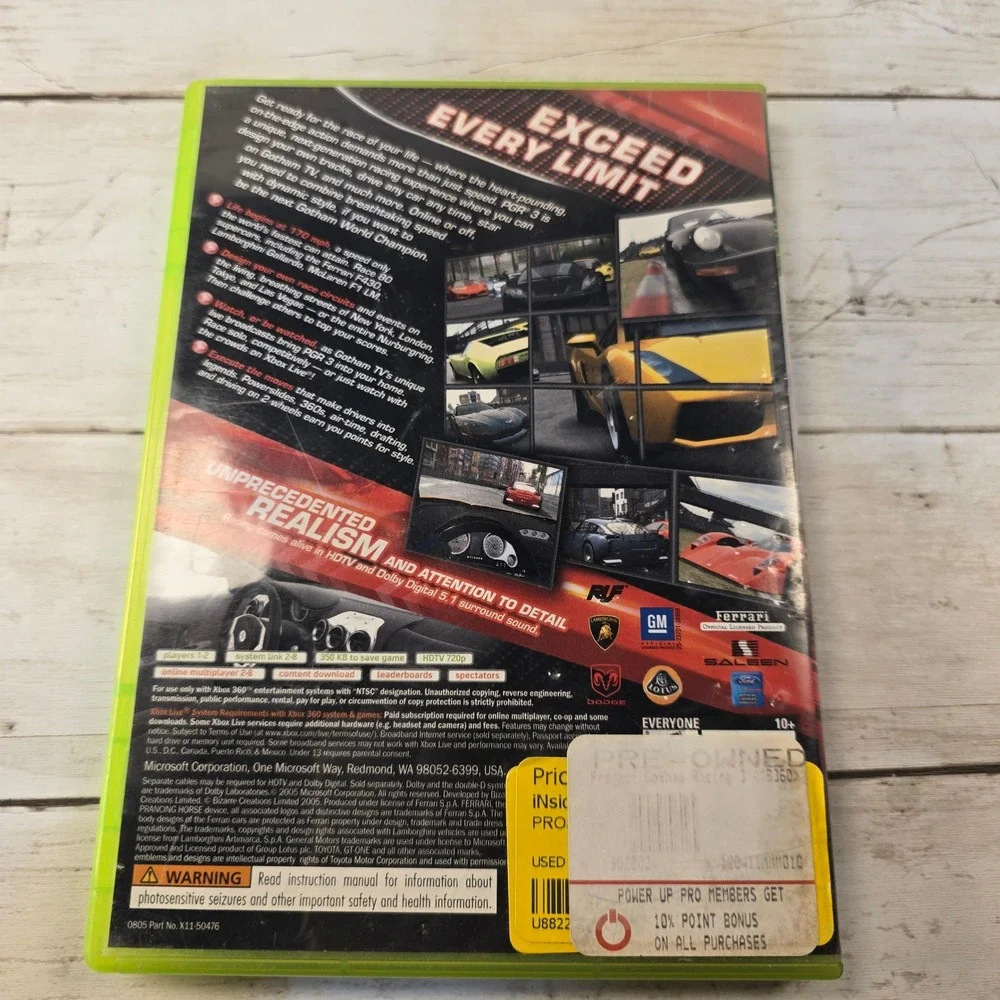 Project Gotham Racing 3 PGR 3 Xbox 360 Microsoft Racing Game CIB Complete